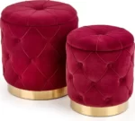 Halmar komplekt polly 2 pufa 2 v ch polly pufa bordowy 2