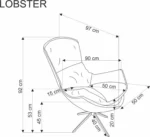 Halmar kreslo lobster 2 v ch lobster fot cynamonowy 13