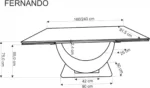 Halmar stol obedennyy raskladnoy fernando 160 2 v ch fernando st 21