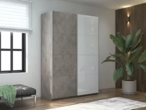 E1 shkaf kupe 2 kh dvernyy ye1 praym dsp belyy glyanets e1 1pds 140 bt 18