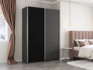 E1 shkaf kupe 2 kh dvernyy ye1 praym dsp steklo chernoye e1 1pdsch 120 dm 7