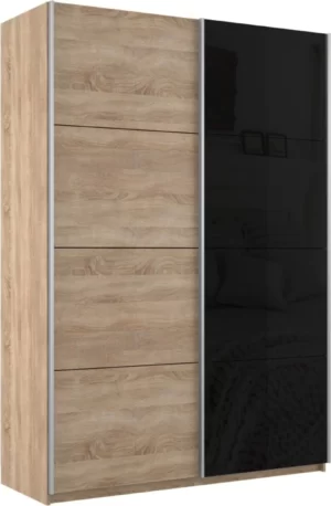 E1 shkaf kupe 2 kh dvernyy ye1 praym dsp steklo chernoye e1 1pdsch 120 s 21