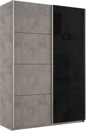 E1 shkaf kupe 2 kh dvernyy ye1 praym dsp steklo chernoye e1 1pdsch 140 bt 18