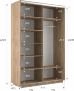 E1 shkaf kupe ekspress 2 kh dvernyy fotopechat shelk stekla sonoma e1 ef1031 160 s 22