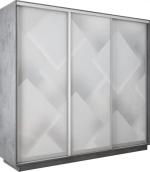 E1 shkaf kupe ekspress 3 kh dvernyy fotopechat kvadraty stekla beton e1 ef1029 180 bt 20