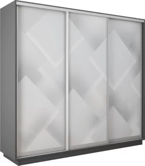 E1 shkaf kupe ekspress 3 kh dvernyy fotopechat kvadraty stekla seryy diamant e1 ef1029 180 dm 16