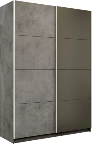 E1 shkaf kupe praym 2 kh dvernyy dsp steklo khaki dovodchiki beton e1 1pdsx 120 bt 19