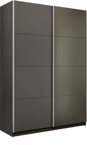 E1 shkaf kupe praym 2 kh dvernyy dsp steklo khaki dovodchiki seryy diamant e1 1pdsx 160 dm 6