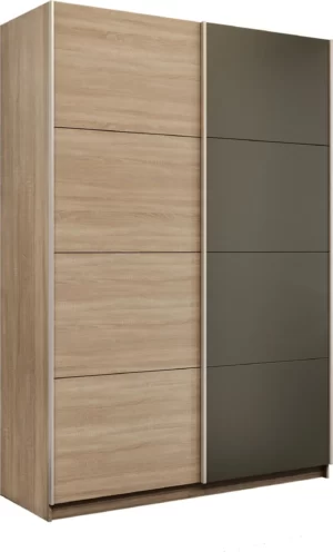 E1 shkaf kupe praym 2 kh dvernyy dsp steklo khaki dovodchiki sonoma e1 1pdsx 140 s 30