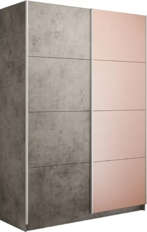 E1 shkaf kupe praym 2 kh dvernyy dsp steklo pudra dovodchiki beton e1 1pdsp 140 bt 19