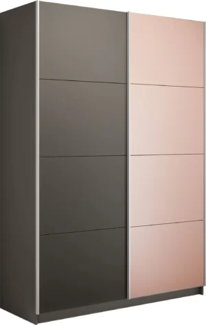 E1 shkaf kupe praym 2 kh dvernyy dsp steklo pudra dovodchiki seryy diamant e1 1pdsp 120 dm 8