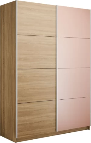 E1 shkaf kupe praym 2 kh dvernyy dsp steklo pudra dovodchiki sonoma e1 1pdsp 140 s 30