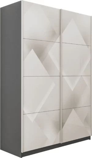 E1 shkaf kupe praym 2 kh dvernyy fotopechat kvadraty stekla dovodchiki seryy diamant e1 pf1029 120 dm 8