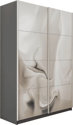 E1 shkaf kupe praym 2 kh dvernyy fotopechat shelk stekla dovodchiki seryy diamant e1 pf1031 160 dm 6