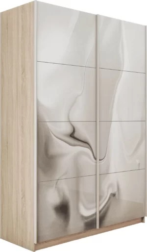 E1 shkaf kupe praym 2 kh dvernyy fotopechat shelk stekla dovodchiki sonoma e1 pf1031 160 s 30