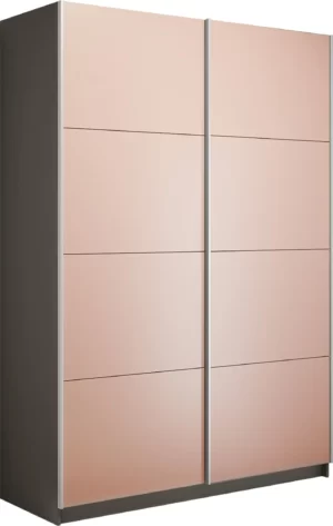 E1 shkaf kupe praym 2 kh dvernyy steklo pudra dovodchiki seryy diamant e1 pssp 140 dm 8