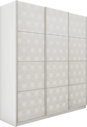 E1 shkaf kupe praym 3 kh dvernyy fotopechat kaleydoskop stekla dovodchiki belyy sneg e1 pf1027 180 b 15