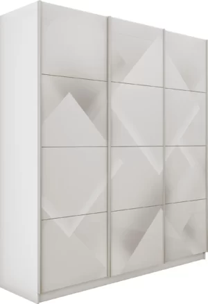 E1 shkaf kupe praym 3 kh dvernyy fotopechat kvadraty stekla dovodchiki belyy sneg e1 pf1029 210 b 14