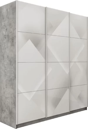 E1 shkaf kupe praym 3 kh dvernyy fotopechat kvadraty stekla dovodchiki beton e1 pf1029 180 bt 18