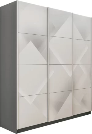 E1 shkaf kupe praym 3 kh dvernyy fotopechat kvadraty stekla dovodchiki seryy diamant e1 pf1029 180 dm 13