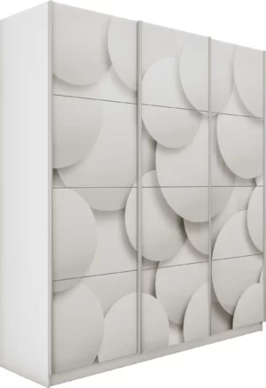 E1 shkaf kupe praym 3 kh dvernyy fotopechat shary stekla dovodchiki belyy sneg e1 pf1030 180 b 15