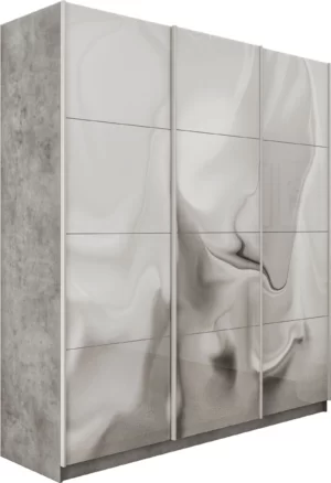 E1 shkaf kupe praym 3 kh dvernyy fotopechat shelk stekla dovodchiki beton e1 pf1031 210 bt 18