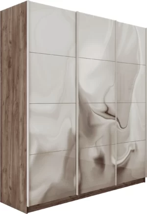 E1 shkaf kupe praym 3 kh dvernyy fotopechat shelk stekla dovodchiki kraft tabachnyy e1 pf1031 180 kt 14