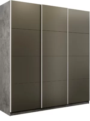 E1 shkaf kupe praym 3 kh dvernyy stekla khaki dovodchiki beton e1 psssx 180 bt 18