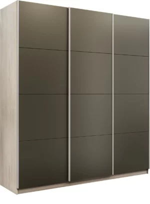 E1 shkaf kupe praym 3 kh dvernyy stekla khaki dovodchiki yasen ankor svetlyy e1 psssx 180 sas 17