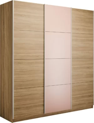 E1 shkaf kupe praym 3 kh dvernyy stekla pudra dsp dovodchiki sonoma e1 pdspd 180 s 26