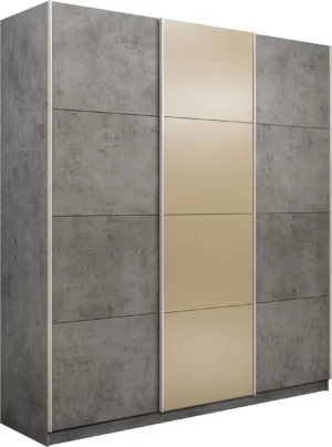 E1 shkaf kupe praym shirokiy 3 kh dvernyy dsp stekla fistashka dovodchiki beton e1 wpdsfd 240 bt 18