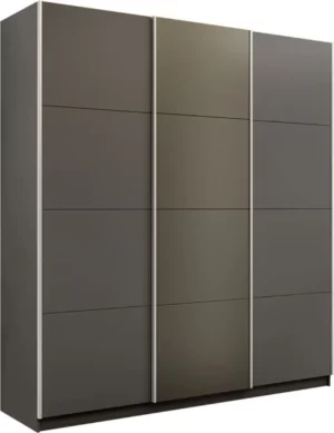 E1 shkaf kupe praym shirokiy 3 kh dvernyy dsp stekla khaki dovodchiki seryy diamant e1 wpdsxd 240 dm 13