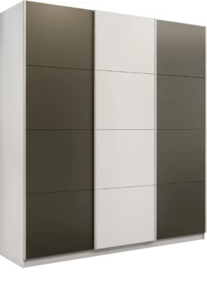 E1 shkaf kupe praym shirokiy 3 kh dvernyy stekla khaki dsp dovodchiki belyy sneg e1 wpsxdsx 240 b 15