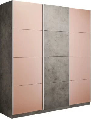 E1 shkaf kupe praym shirokiy 3 kh dvernyy stekla pudra dsp dovodchiki beton e1 wpspdsp 240 bt 18