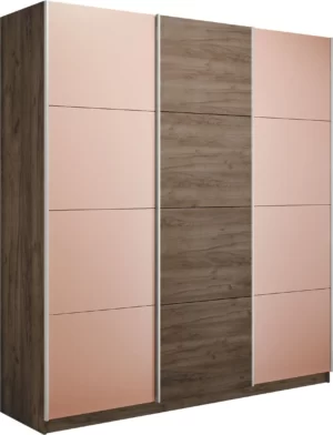 E1 shkaf kupe praym shirokiy 3 kh dvernyy stekla pudra dsp dovodchiki kraft tabachnyy e1 wpspdsp 240 kt 18