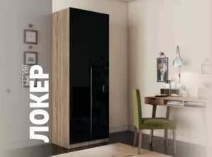 E1 shkaf mebel naya kompaniya ye1 loker raspashnoy s chernym steklom i modulem e1 lcksch m1 800 s 4