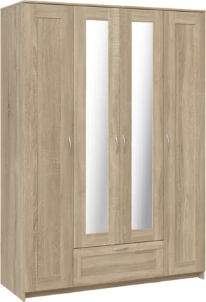 Goodluck shkaf chetyr khdvernyy s odnim vydvizhnym yashchikom i dvumya zerkalami gud lakk sirius goodluck 2 02 01 520 3 3