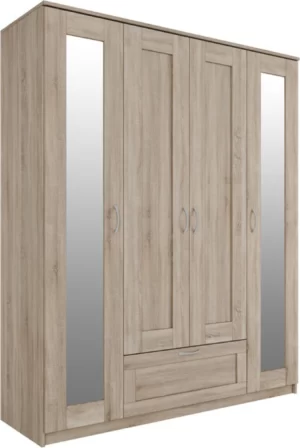 Goodluck shkaf chetyrekhdvernyy s vydvizhnym yashchikom i dvumya zerkalami gud lakk sirius goodluck 2 02 01 042 3 3