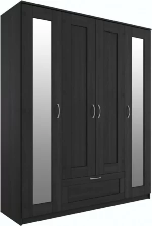 Goodluck shkaf chetyrekhdvernyy s vydvizhnym yashchikom i dvumya zerkalami gud lakk sirius goodluck 2 02 01 042 5 3