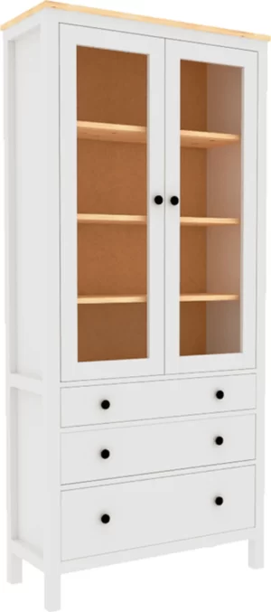 Goodluck shkaf s yashchikami i steklyannymi dvertsami gud lakk f 156 10 goodluck f 156 10 0