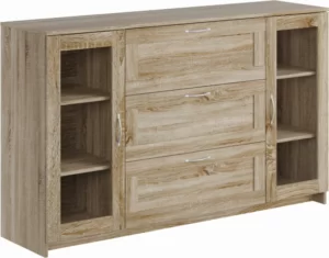 Goodluck tumba dlinnaya s dvumya steklyannymi dver mi i tremya yashchikami gud lakk sirius goodluck 2 02 03 370 3 3