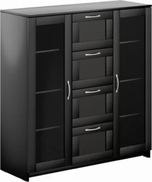 Goodluck tumba s dvumya steklyannymi dver mi i chetyr mya yashchikami gud lakk sirius goodluck 2 02 03 400 5 3