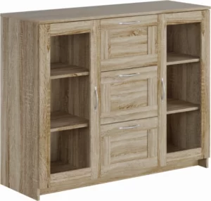 Goodluck tumba s dvumya steklyannymi dver mi i tremya yashchikami gud lakk sirius goodluck 2 02 03 380 3 3