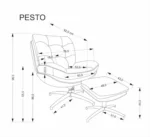 Halmar komplekt pesto kreslo podstavka dlya nog 2 v ch pesto fot bezowy 10