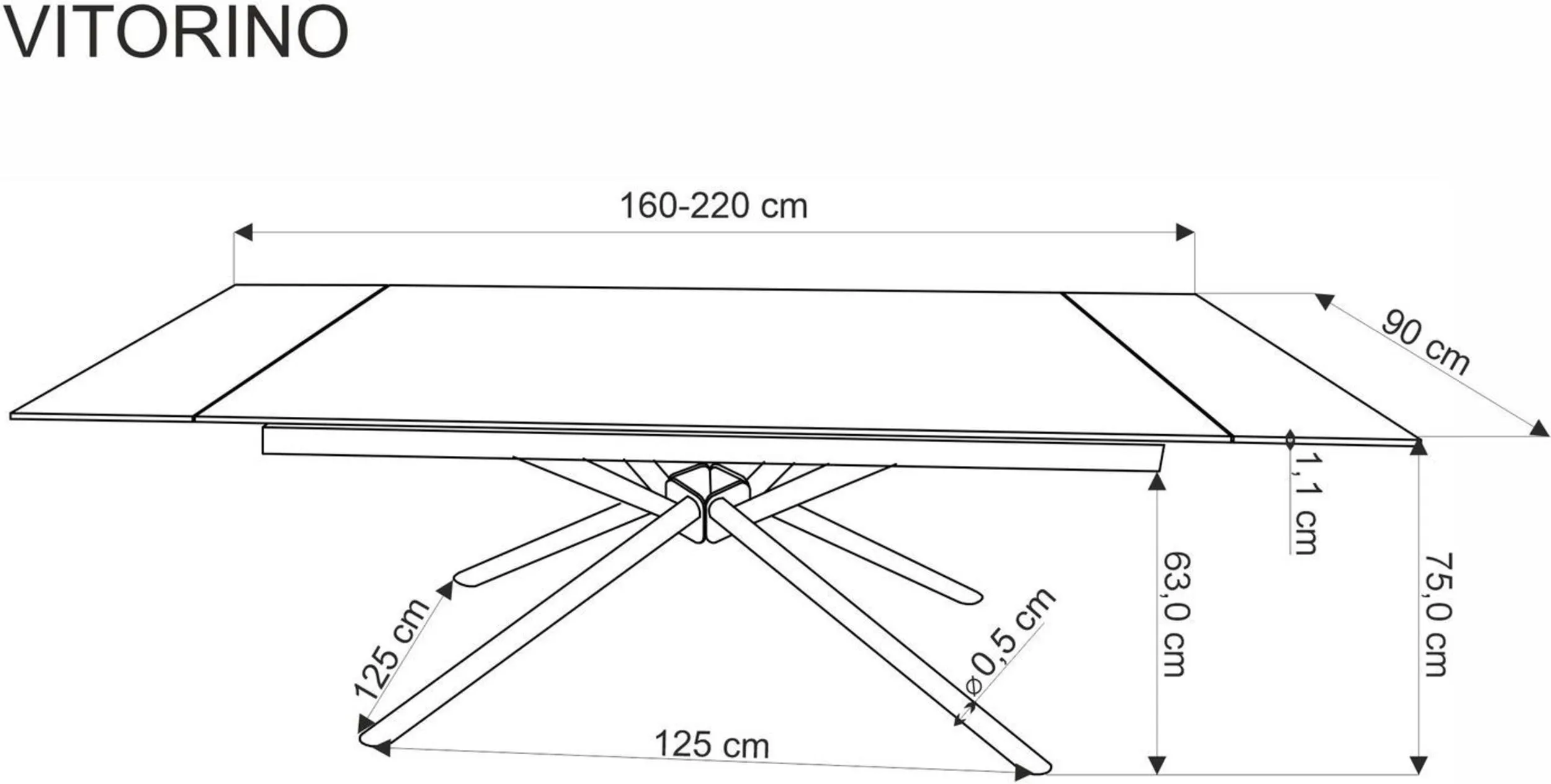 Halmar stol obedennyy vitorino 160 raskladnoy 2 v ch vitorino st bialy 17