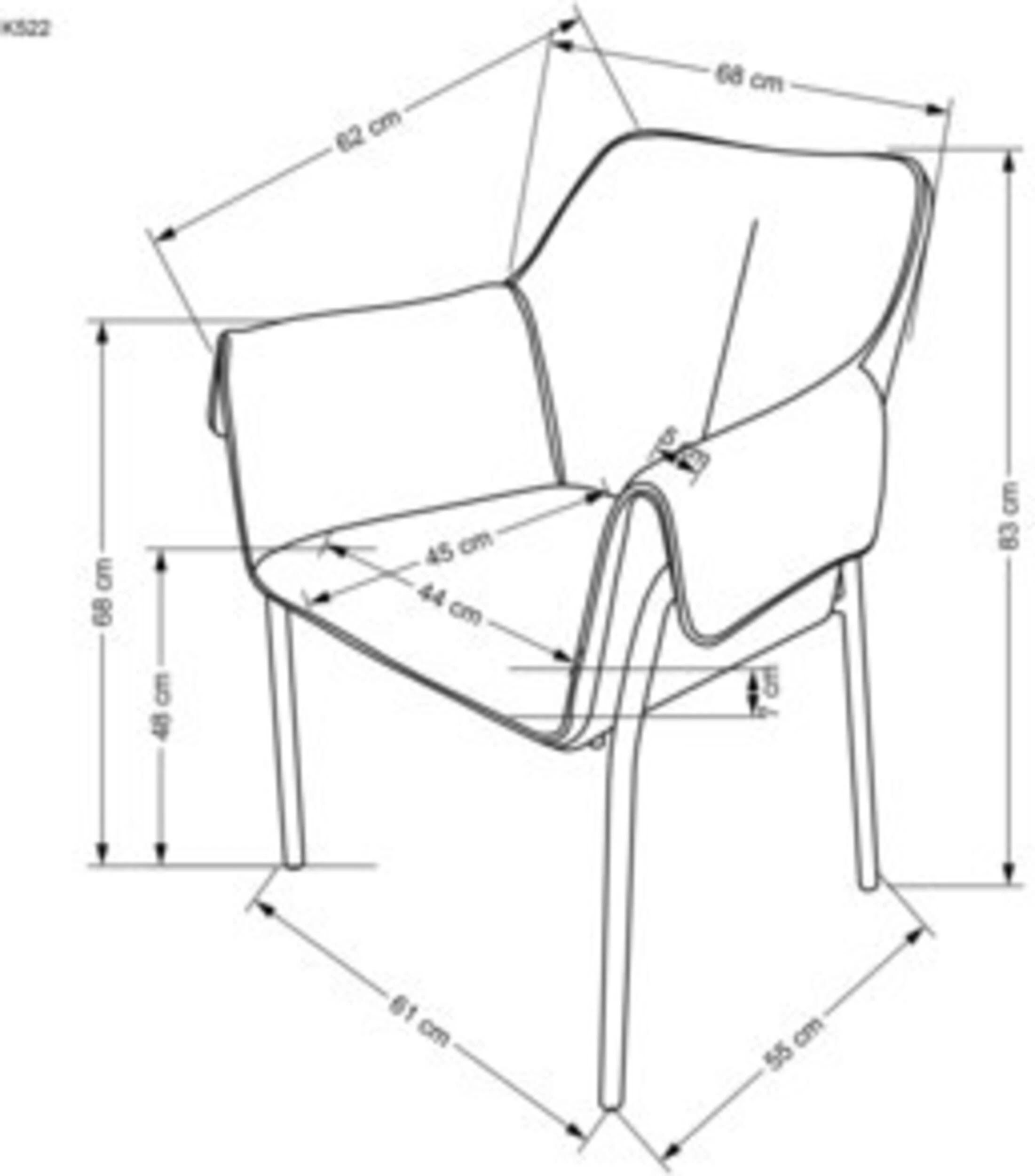 Halmar stul kukhonnyy k522 2 v ch k 522 kr popielaty 28