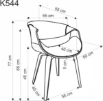 Halmar stul kukhonnyy k544 2 v ch k 544 kr popielaty 22