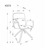 Halmar stul kukhonnyy povorotnyy k574 2 v ch k 574 kr c bezowy 10