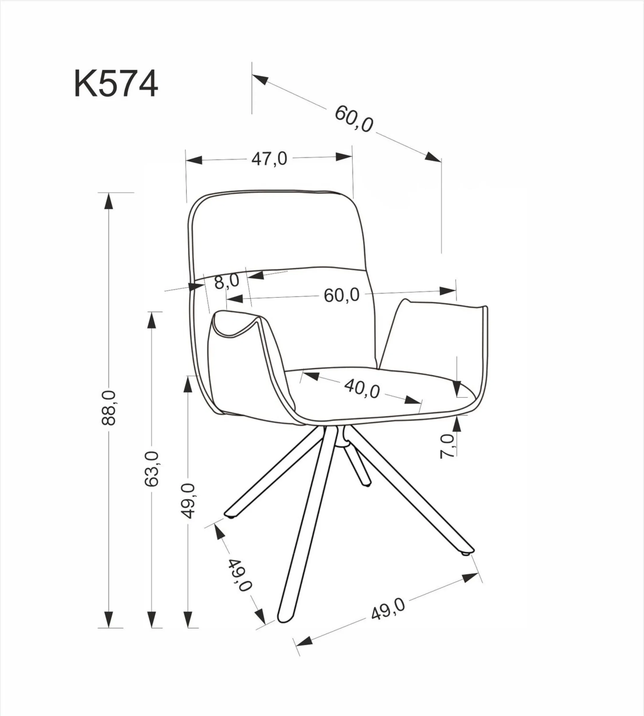 Halmar stul kukhonnyy povorotnyy k574 2 v ch k 574 kr c bezowy 10