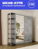 E1shkaf kupe e1 ekspress ut 2 h dvernyj dsp zerkalo beton1 3